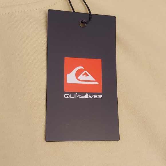 Quiksilver Graphic Solid Color T-Shirt Neon Yellow Green Tee Medium Classic Crew - Picture 3 of 8